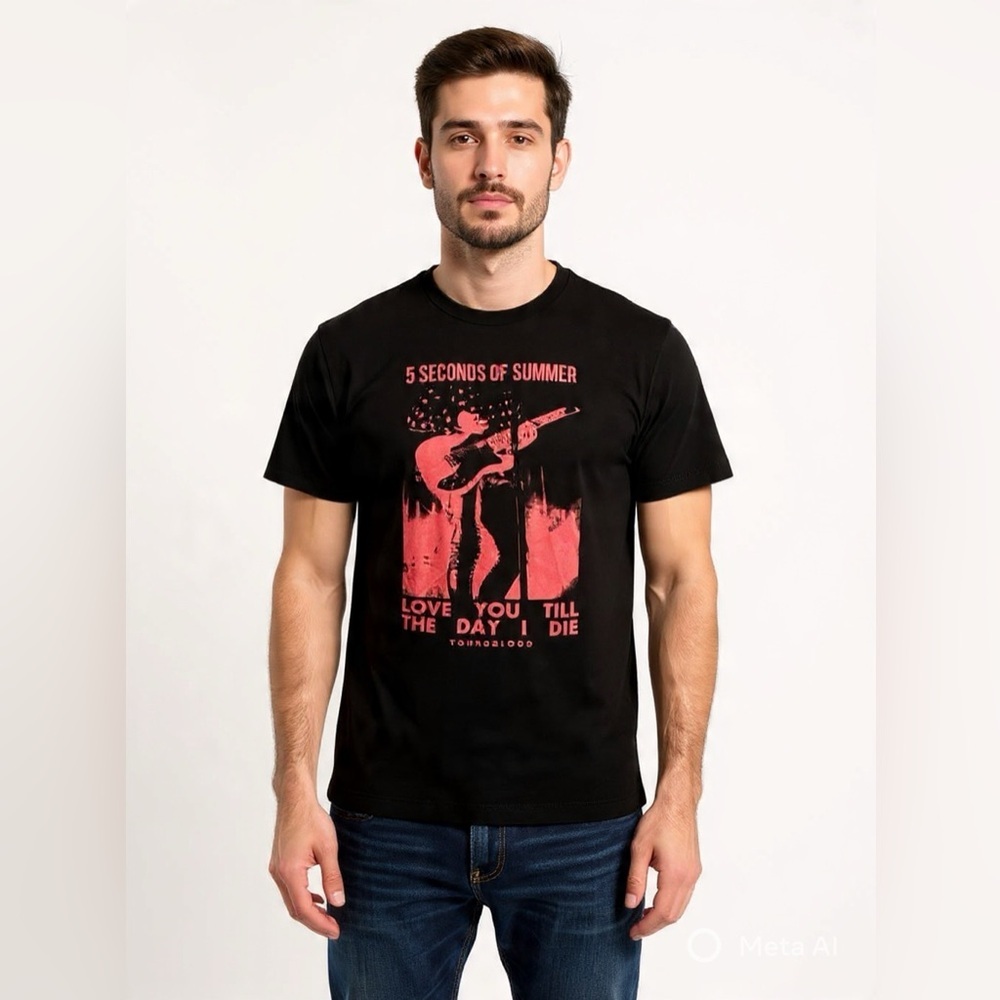 5 Seconds Of Summer Youngblood Love You Till The Day I Die Band Tee Sz L